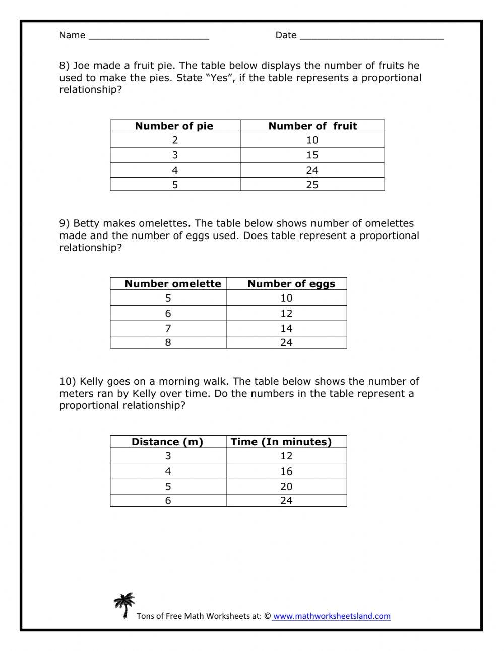 7RP2 Identifying Proportional Relationships online exercise for