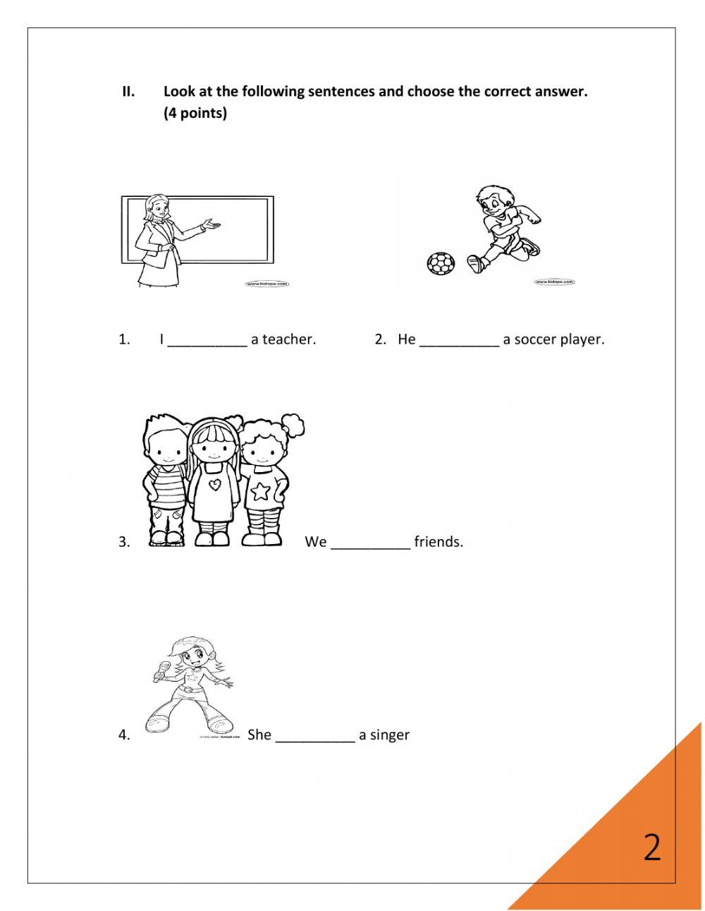 Grammar Exam 4th Grade