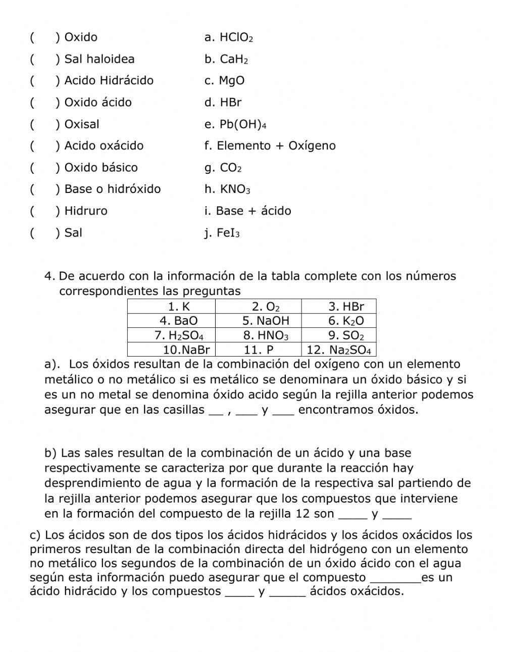 Compuestos inorgánicos