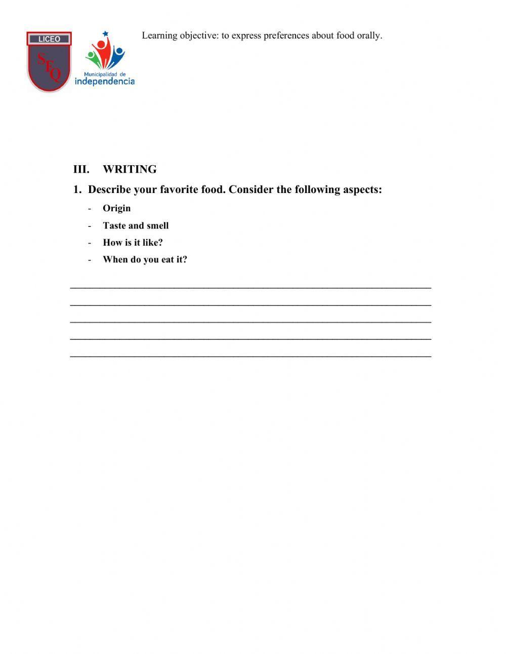 Reading: What's my favorite food?