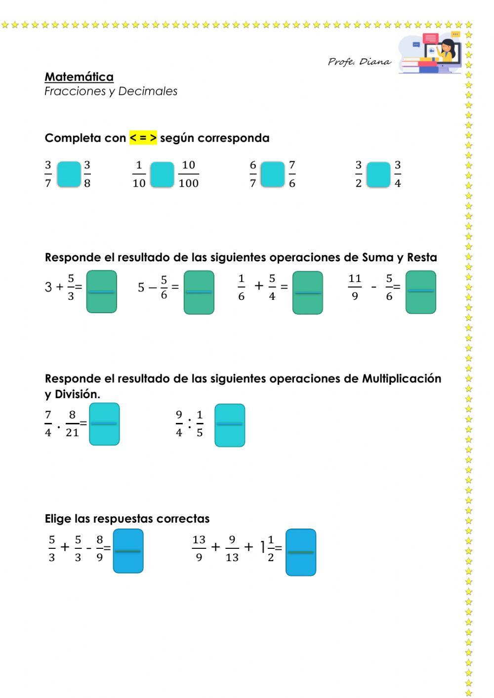 Fracciones y números decimales