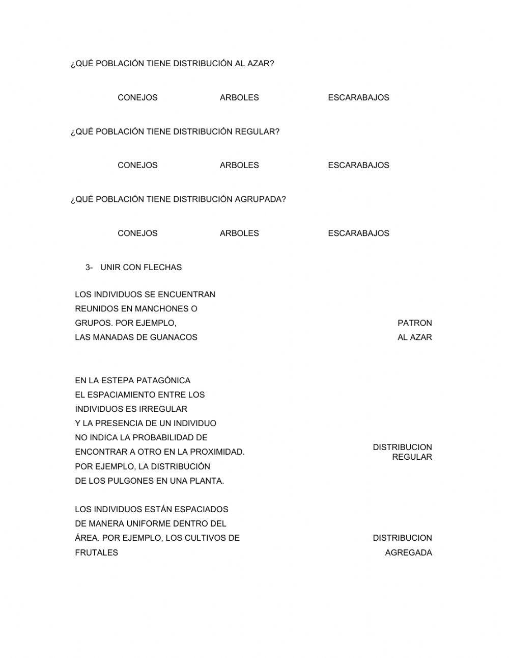 Disposicion espacial de poblaciones