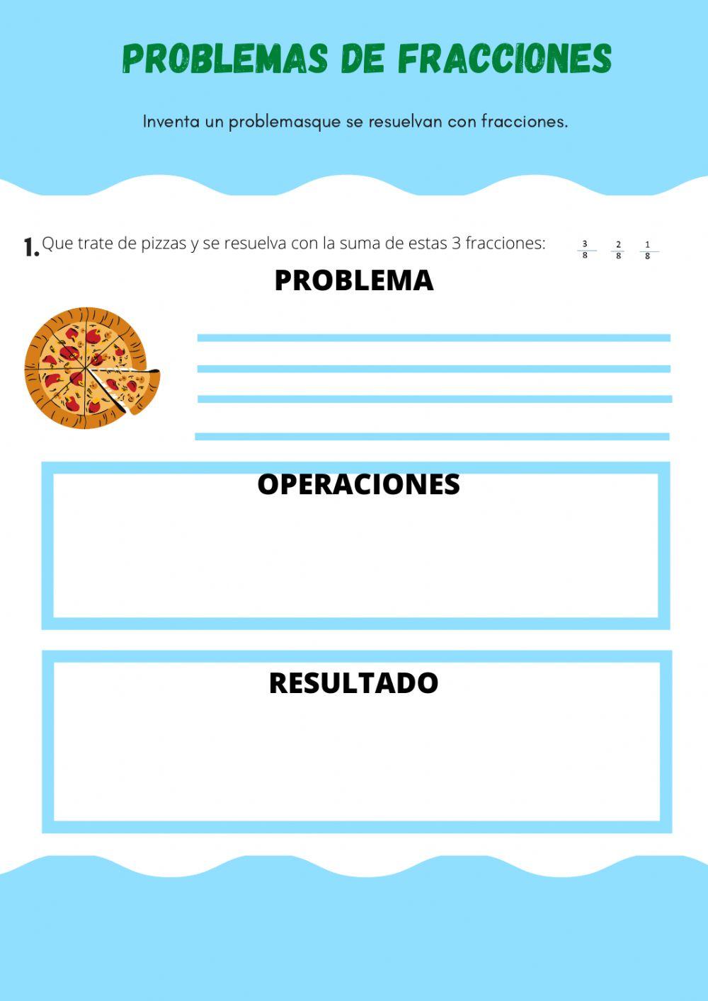 Invención de problemas con fracciones