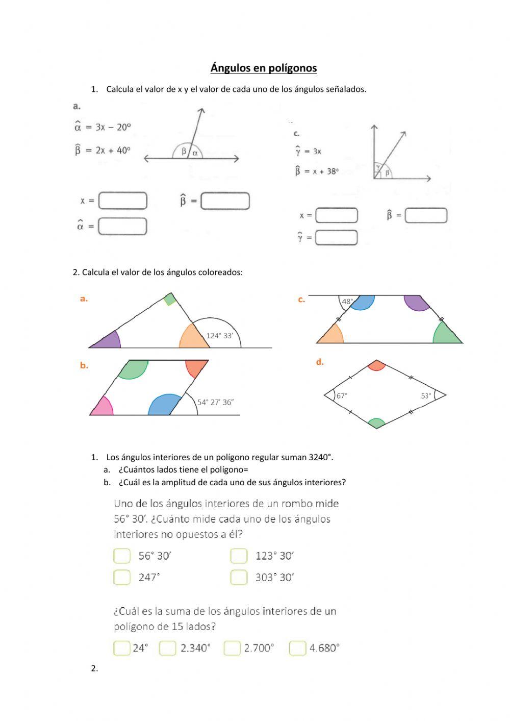 Ángulos en polígonos