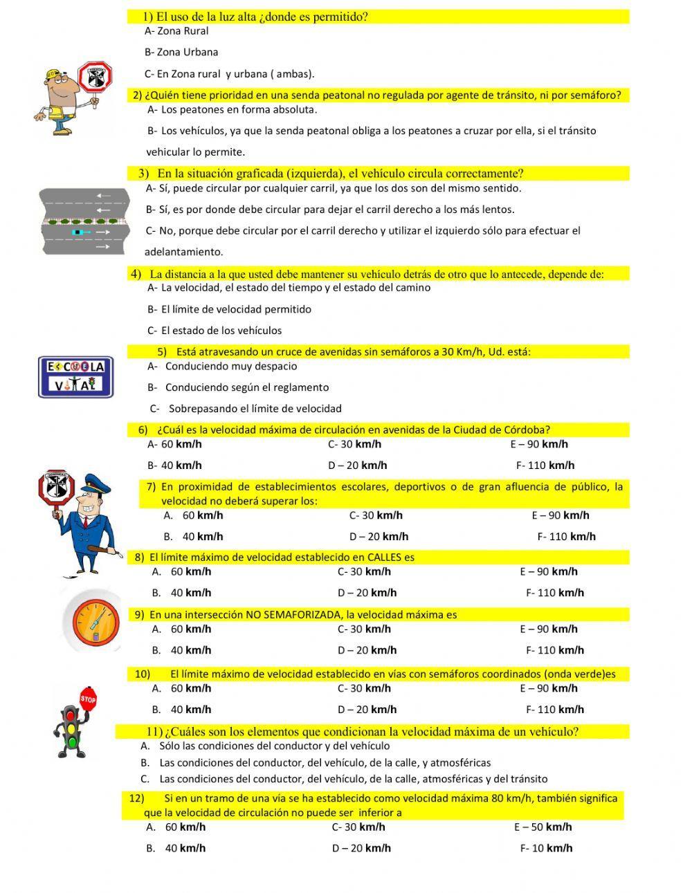 Educación Vial 1 a 12