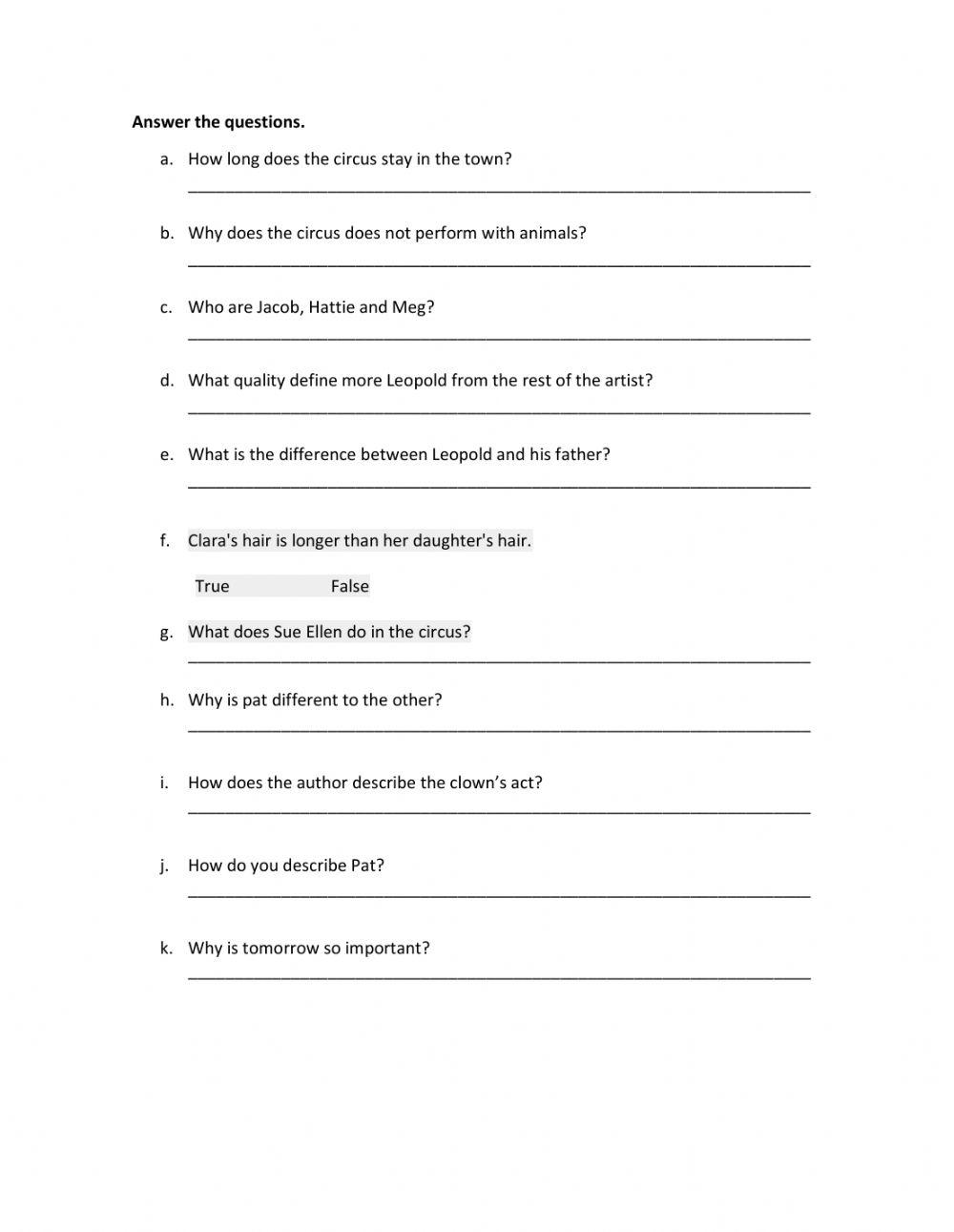 Comparatives and Superlatives Reading