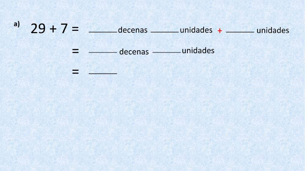 Suma reagrupando hasta el 40