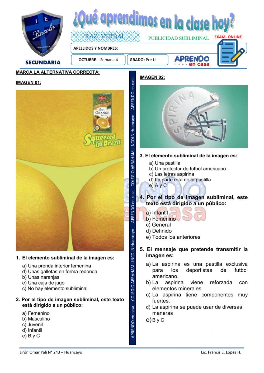 Pract. mensaje subliminal