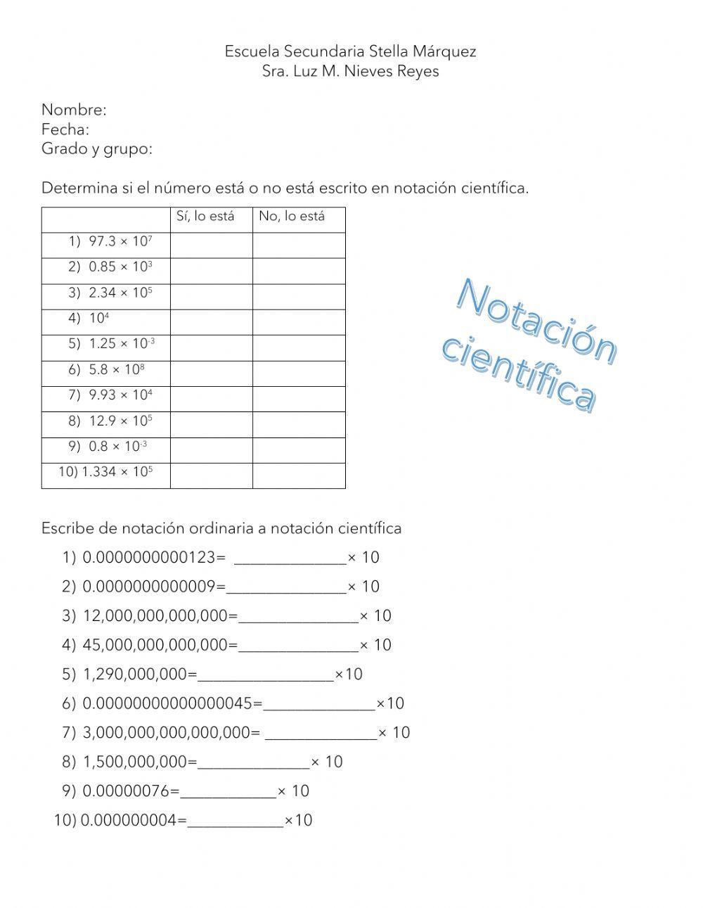 Notación científica
