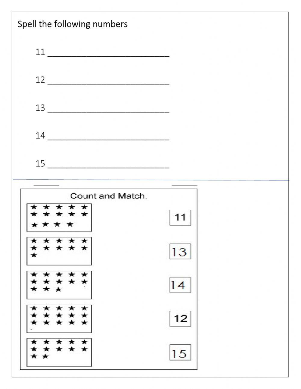 Numbers 11 15 455893 Anisha09 LiveWorksheets Numbers 11 15 455893 Anisha09 LiveWorksheets