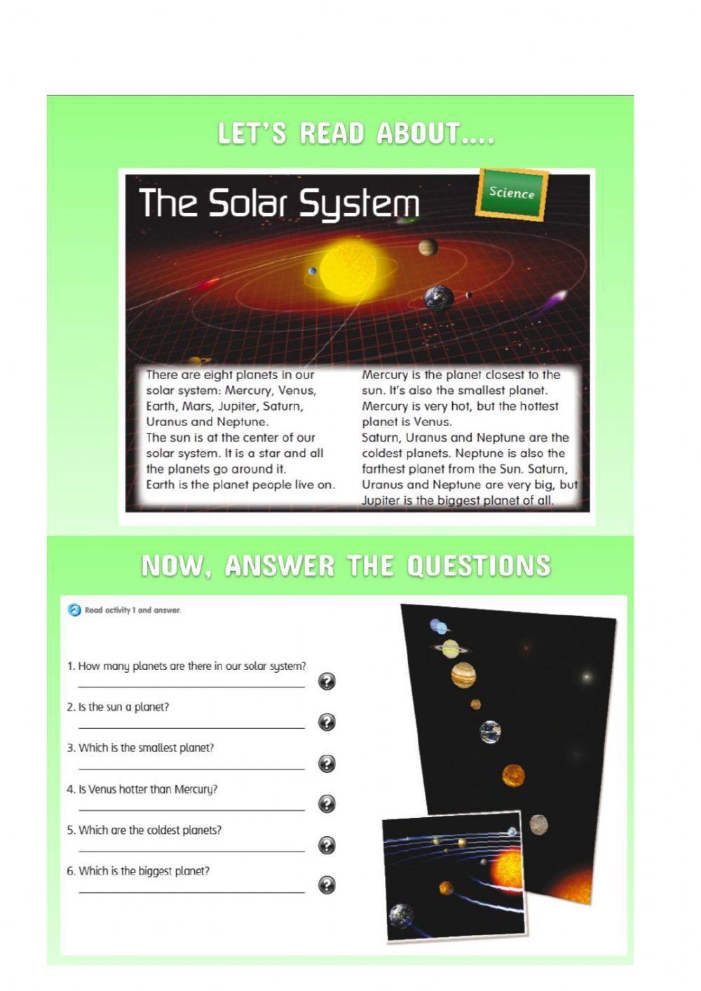 Reading- The solar system