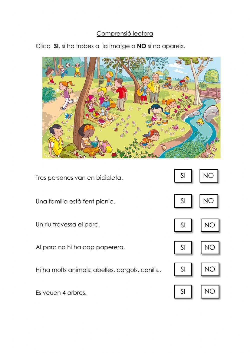 Comprensió lectora frases