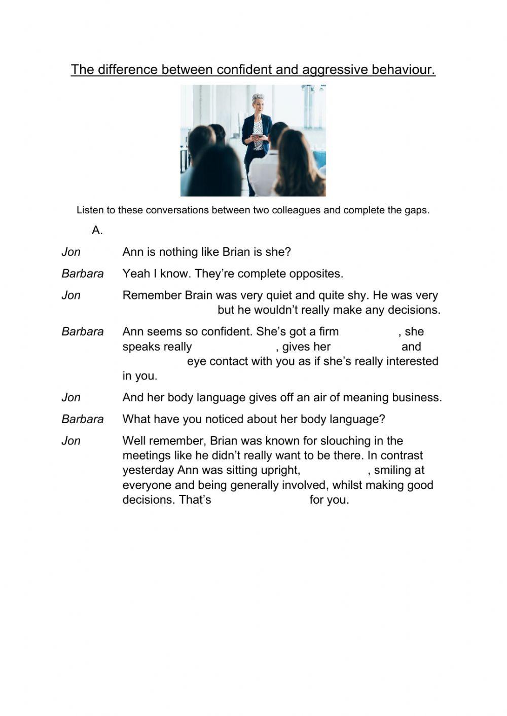 The difference between confident and aggressive behaviour