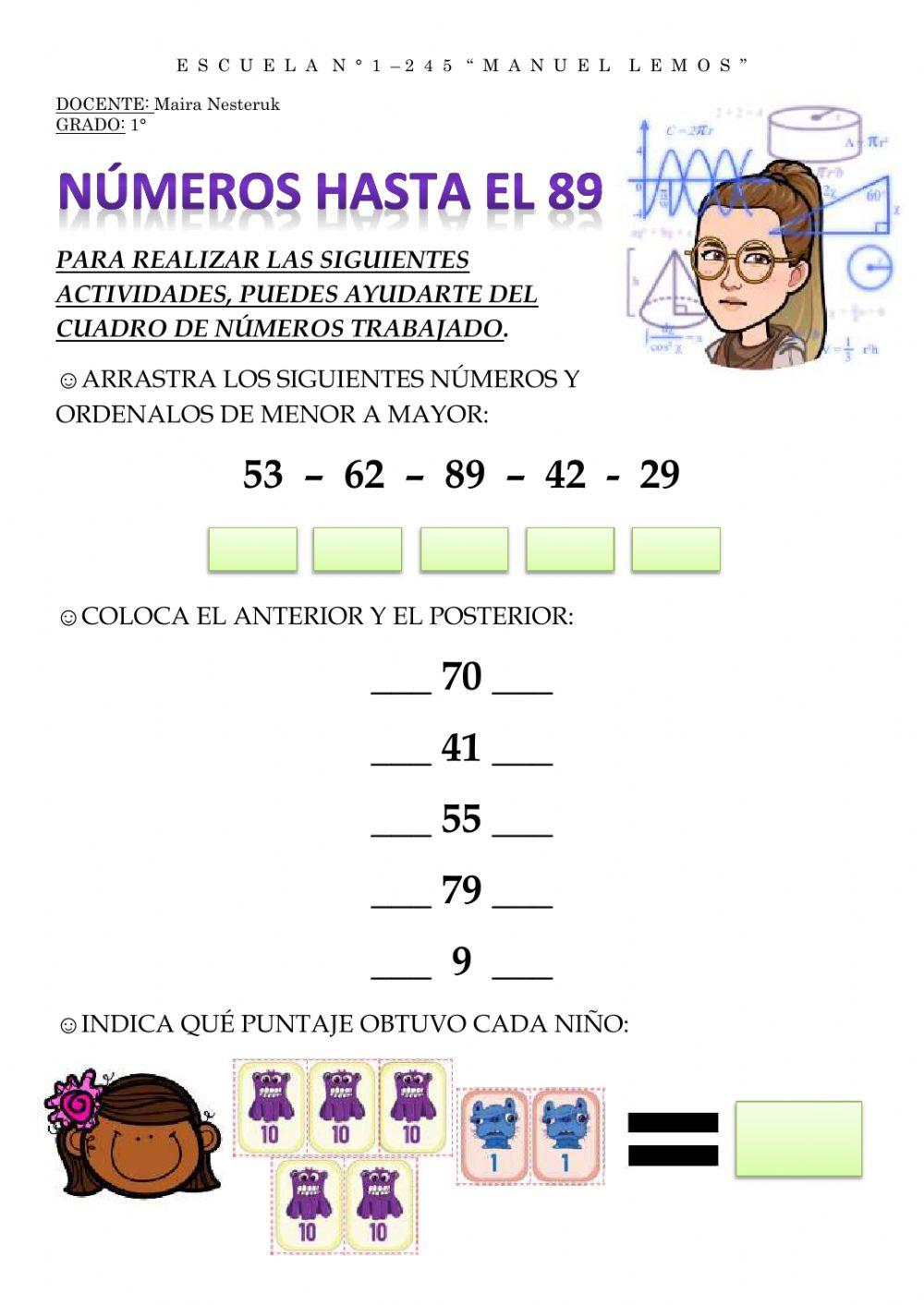Números hasta el 79