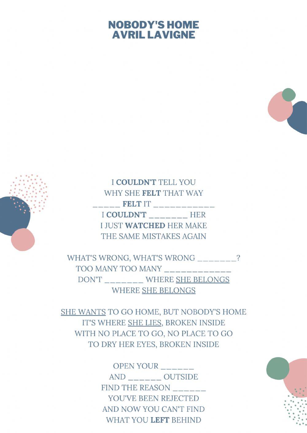 Nobody's home - Avril Lavigne