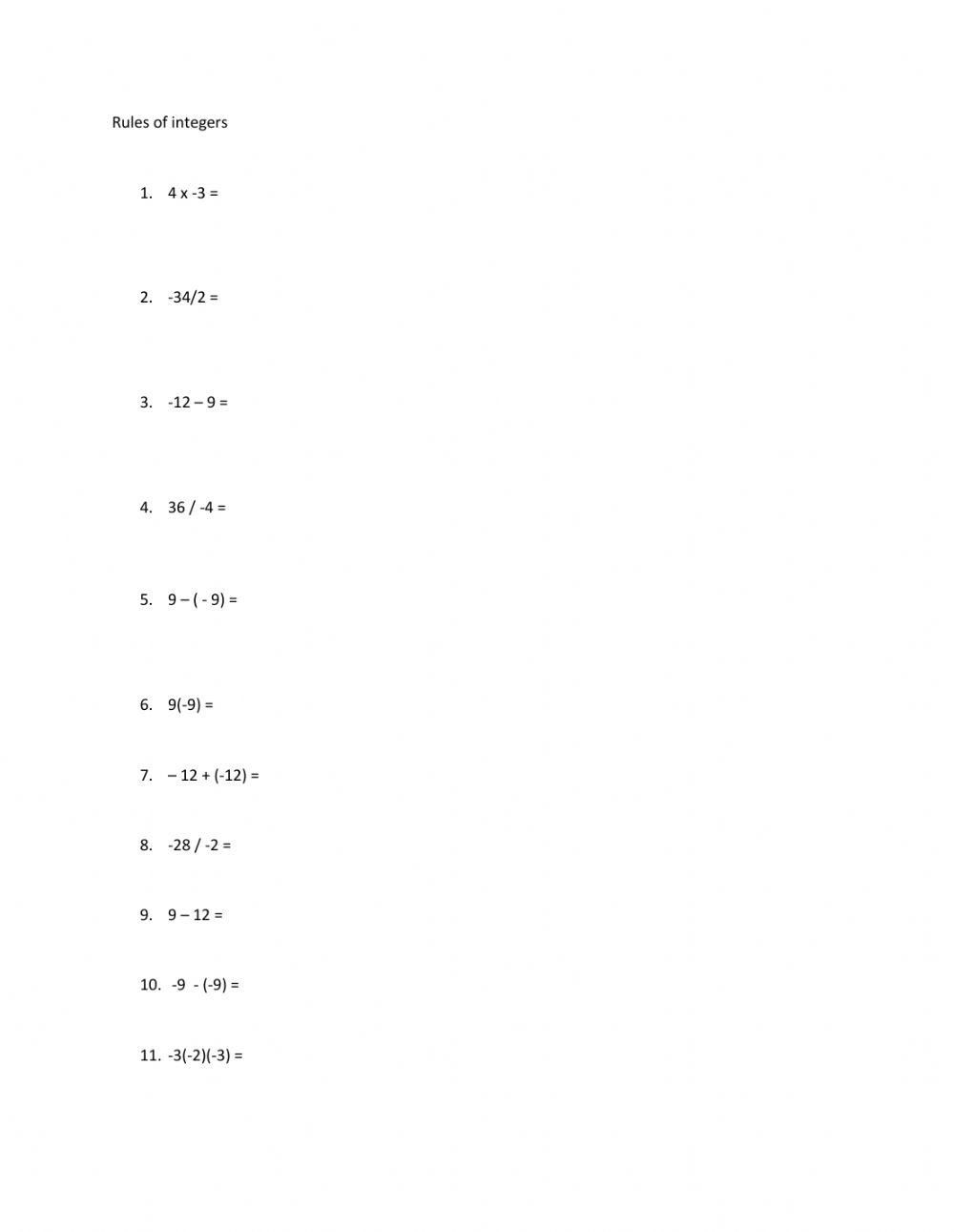 intergers combination