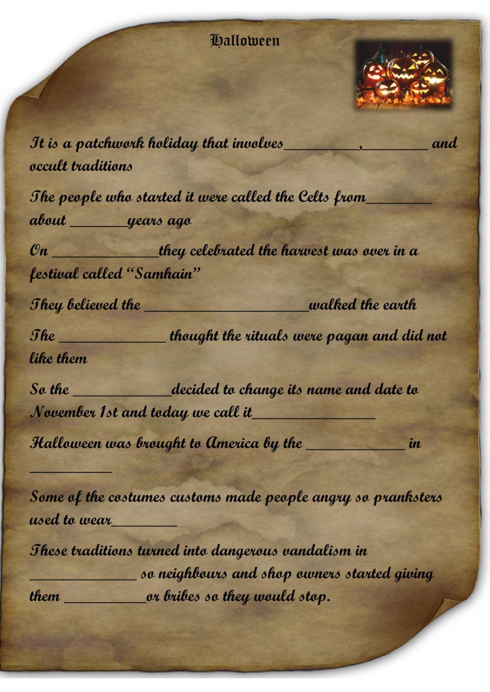 Halloween history PET listening