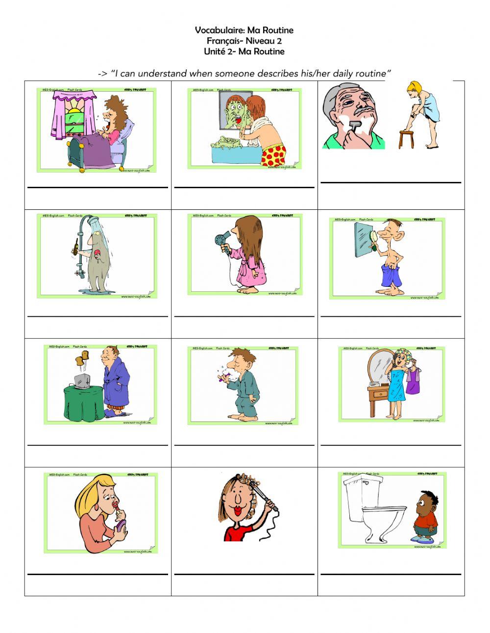 Routine notes avec images