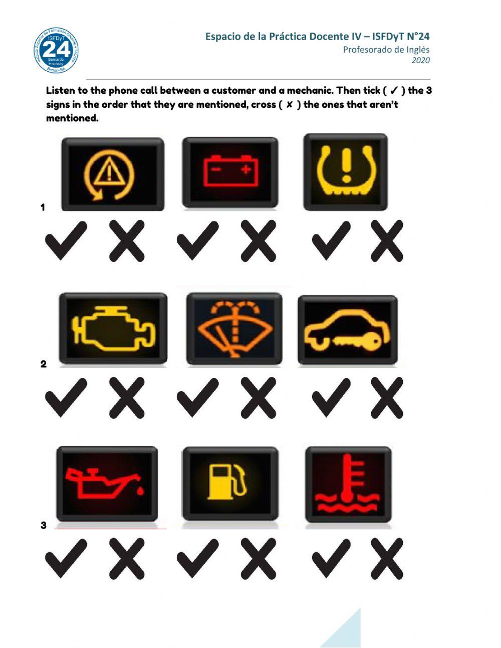 Car Warning Signs