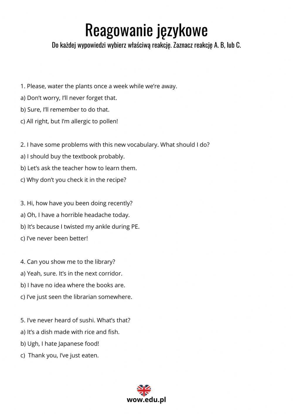 Reagowanie językowe