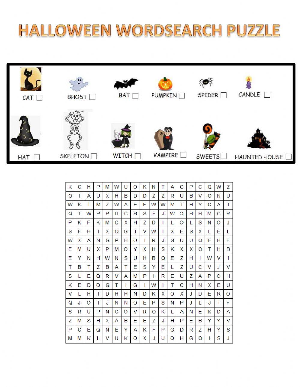 Halloween Wordsearch Puzzle