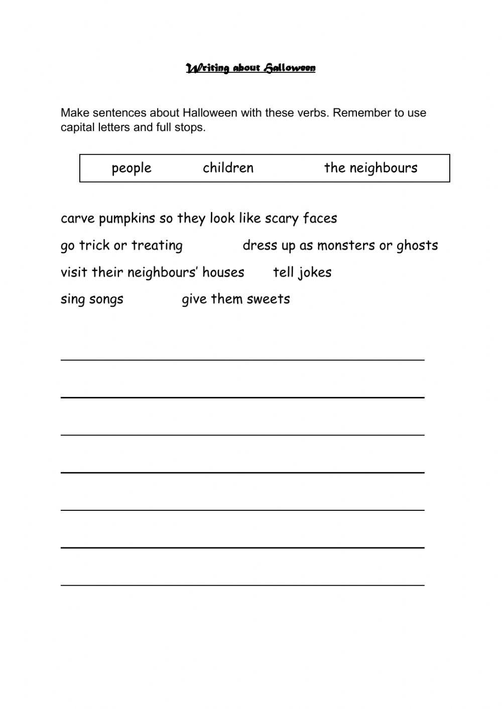 Writing about Halloween