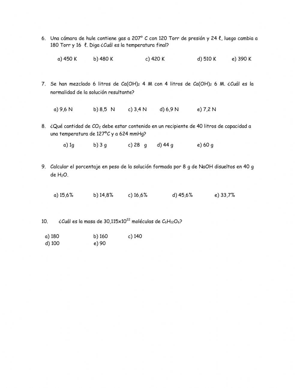 Evaluación de química