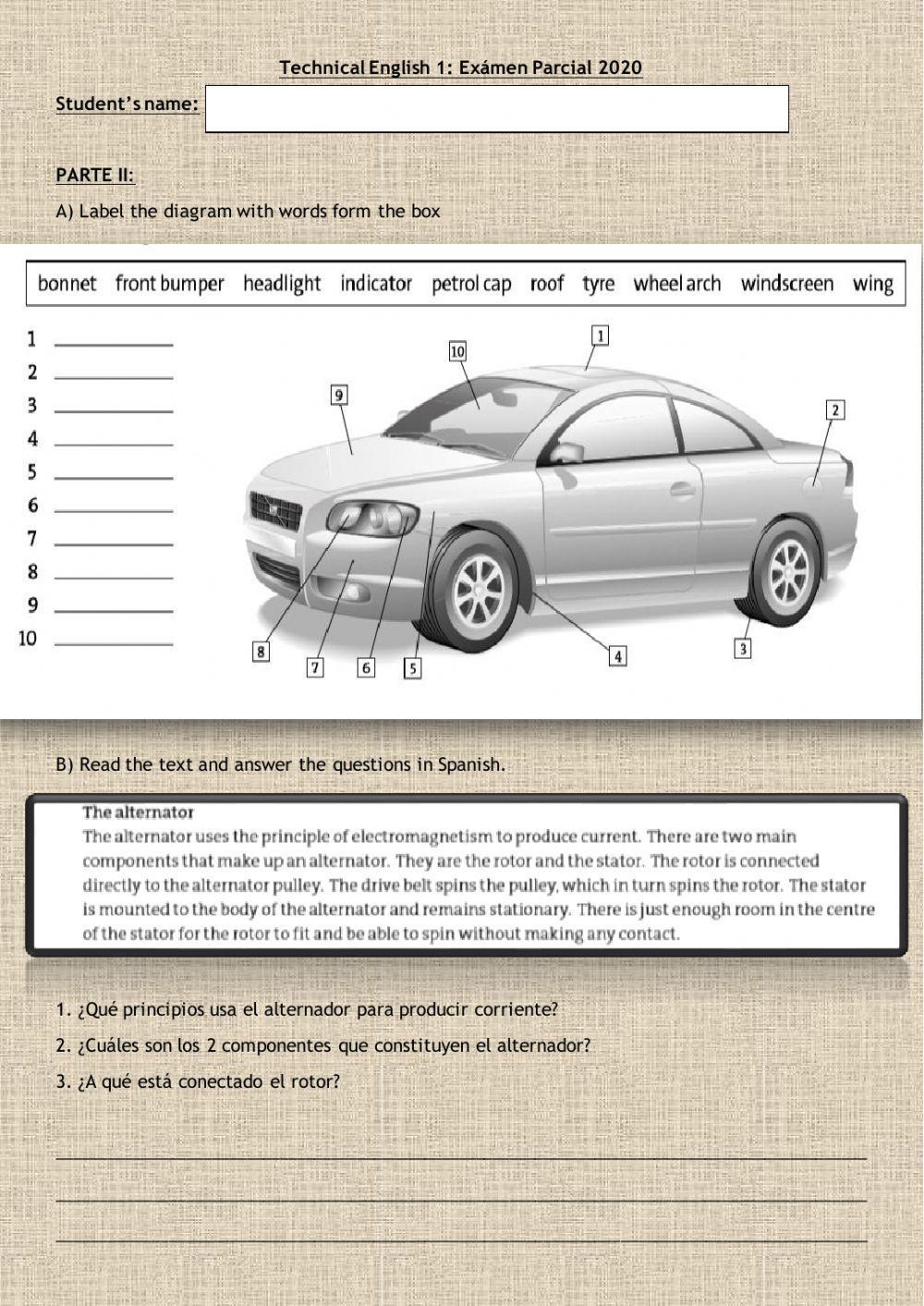 Technical English 1 Test - Part II