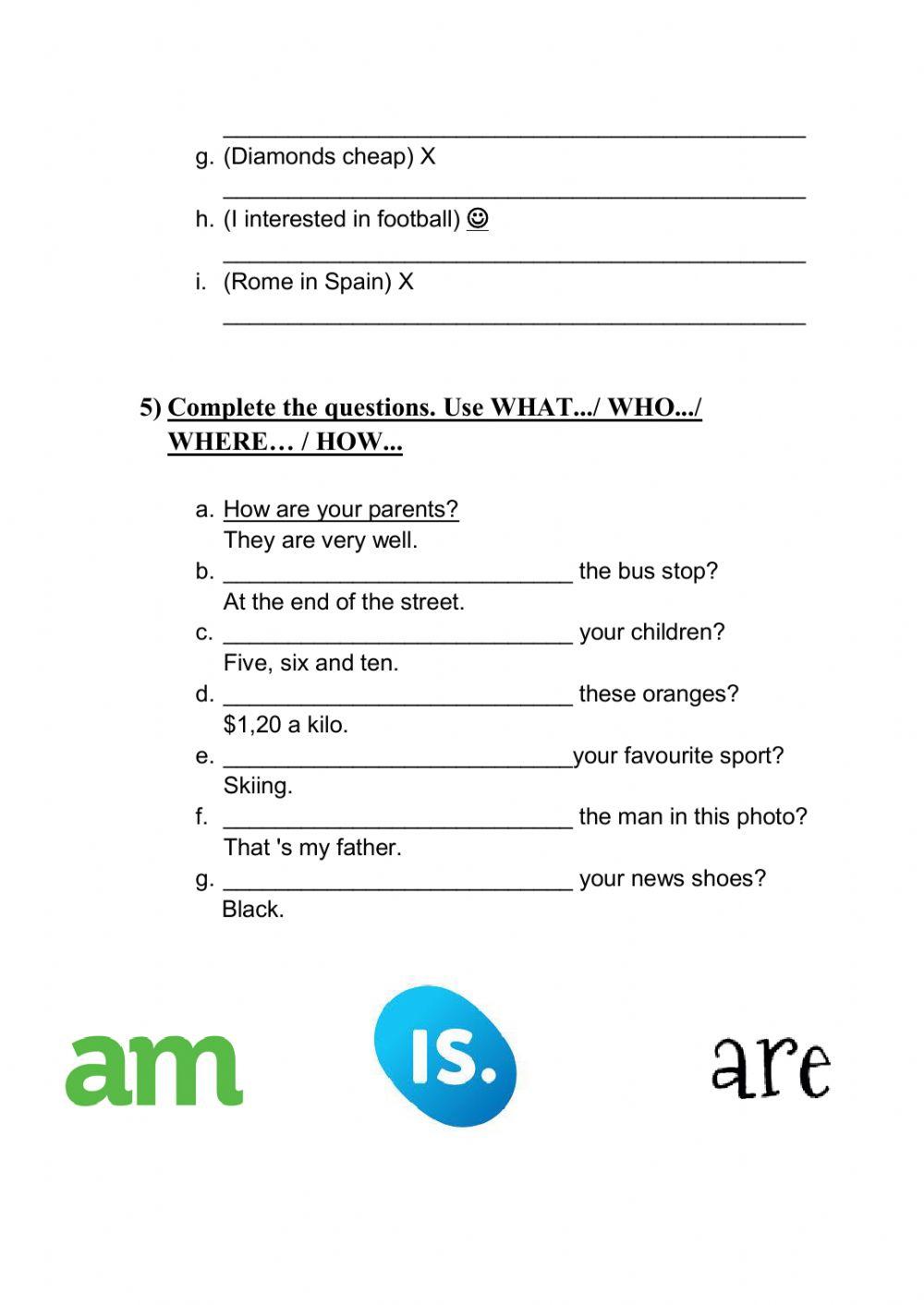 Verb to be in te present