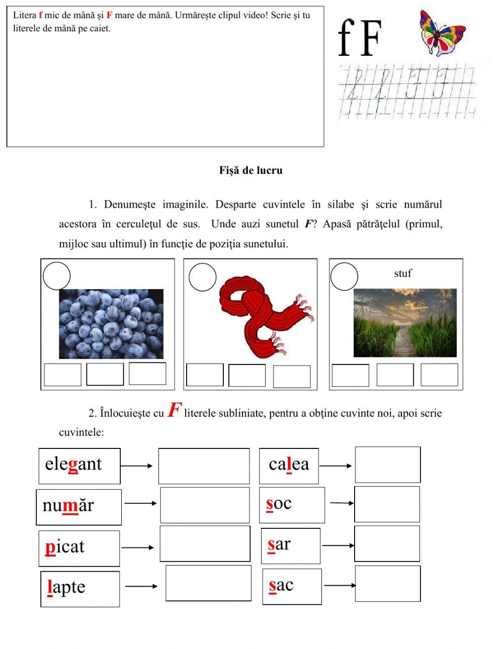 Sunetul și litera F
