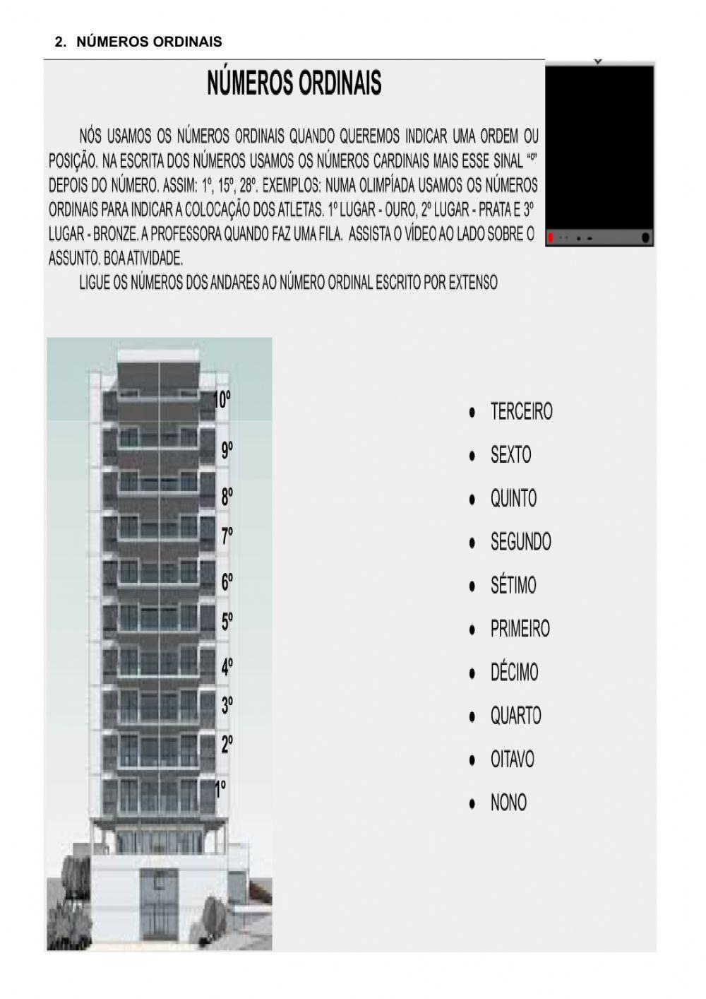 Exercício de formas geométricas e números ordinais