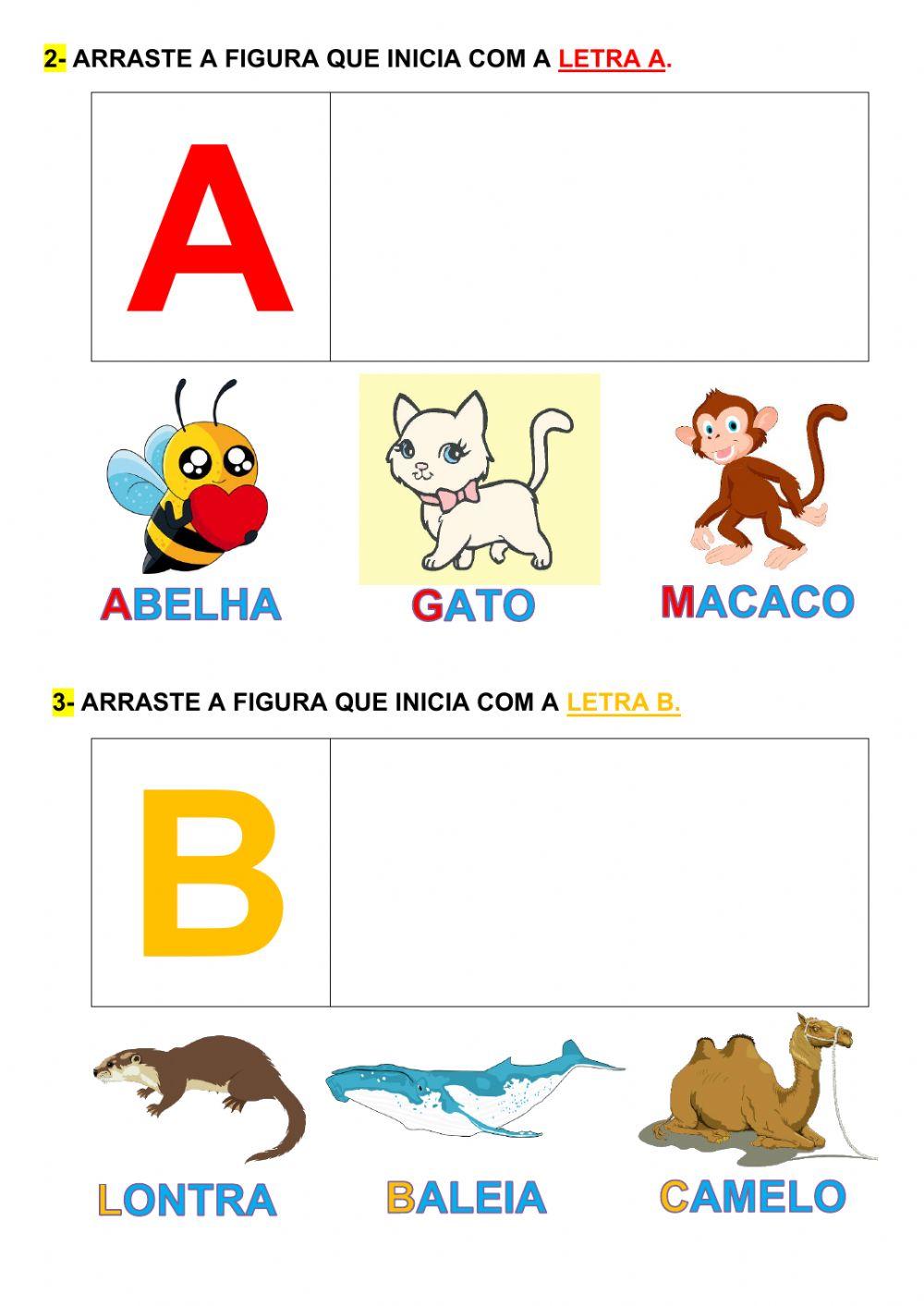 Desafio do alfabeto - letras a - b - c - d - e