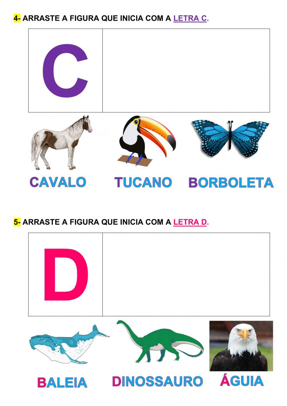 Desafio do alfabeto - letras a - b - c - d - e