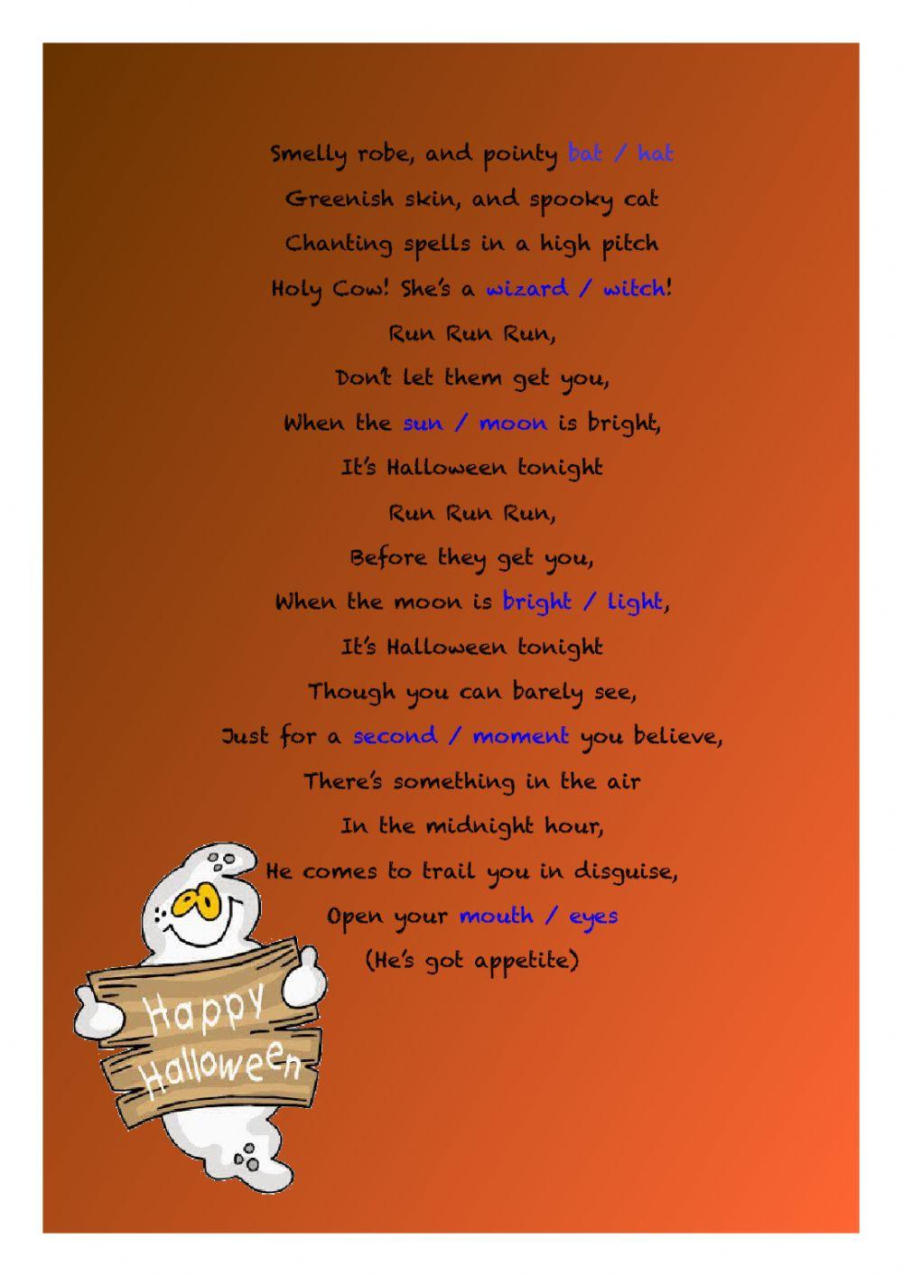 It's Halloween tonight song