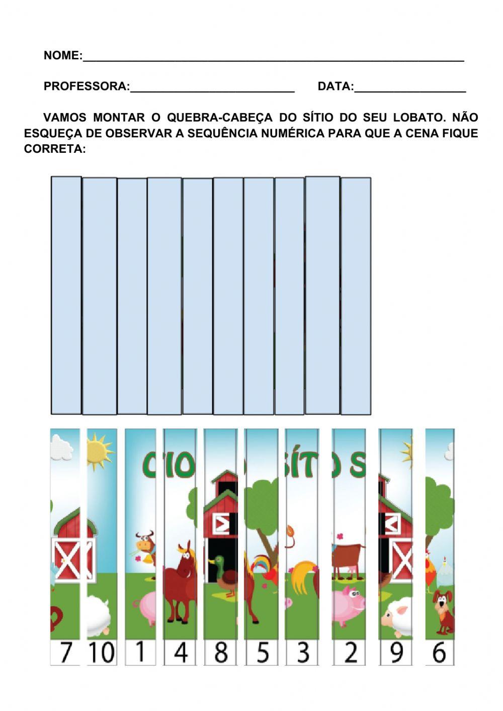 Quebra cabeça do sítio