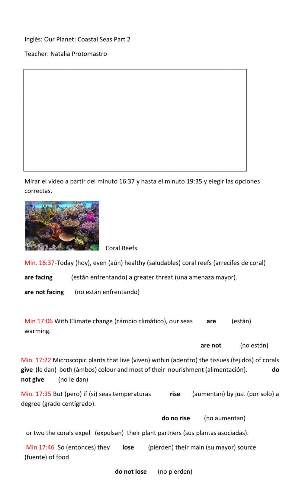 Our Coastal Seas Part 2 (min) worksheet Live Worksheets