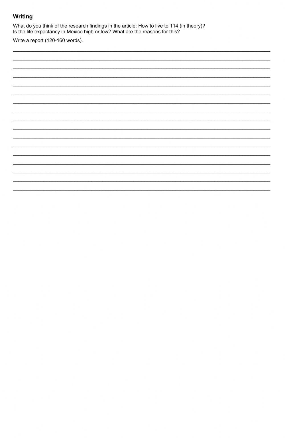 Exam Unit 9 Reading to Writing