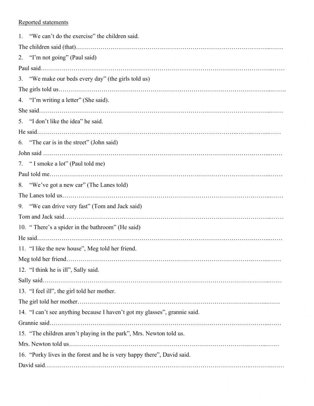reported-statements-4th-year-worksheet-live-worksheets