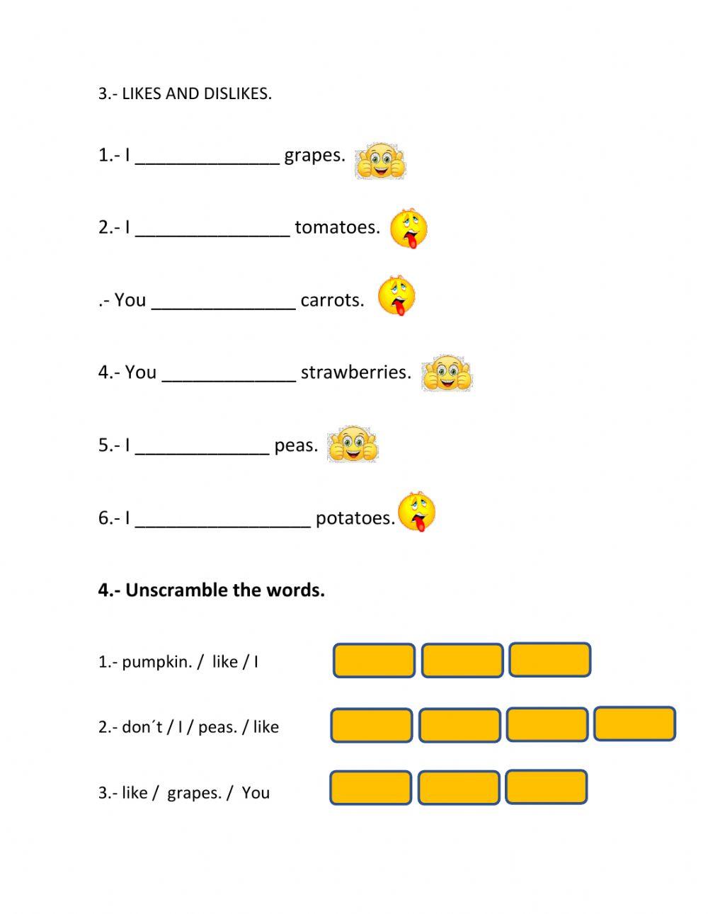 Fruits and vegetables