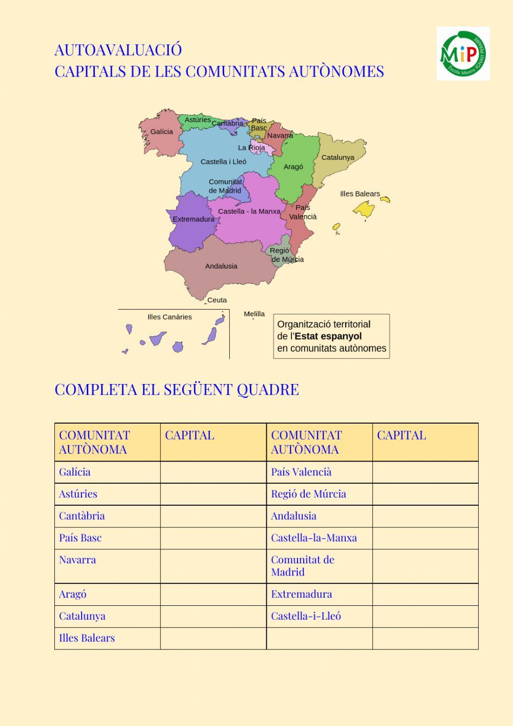 Les capitals de les comunitats autònomes