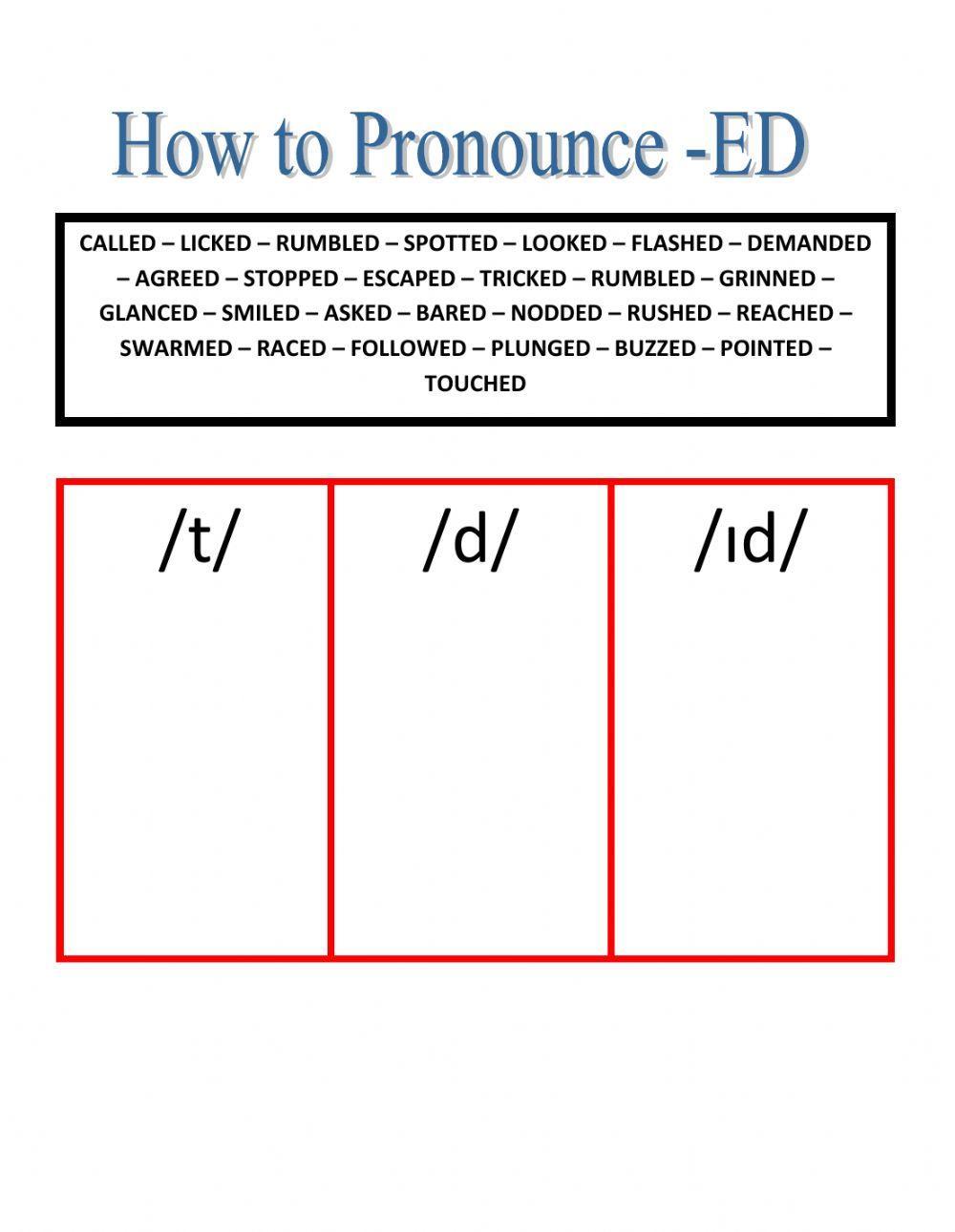 pronounciation of ED