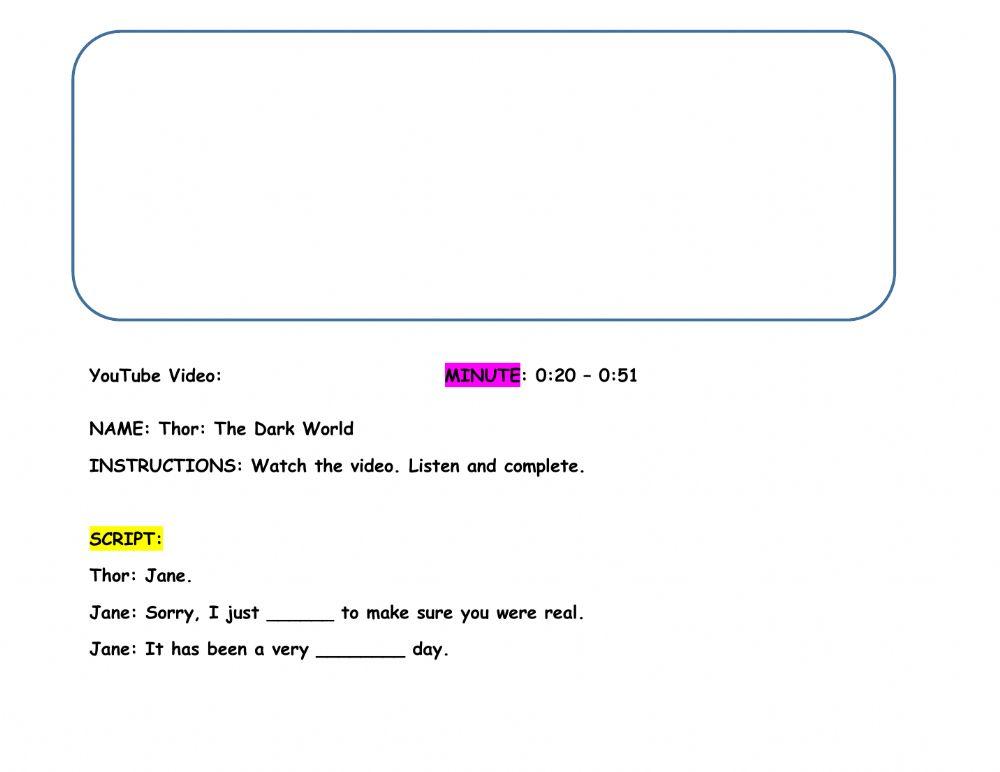 Video task worksheet | Live Worksheets