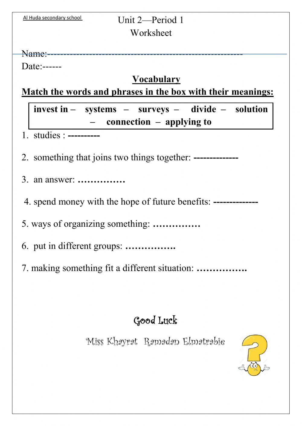 Work sheet free online worksheet | Live Worksheets