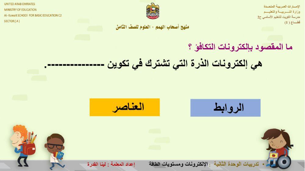 الالكترنات ومستويات الطاقة