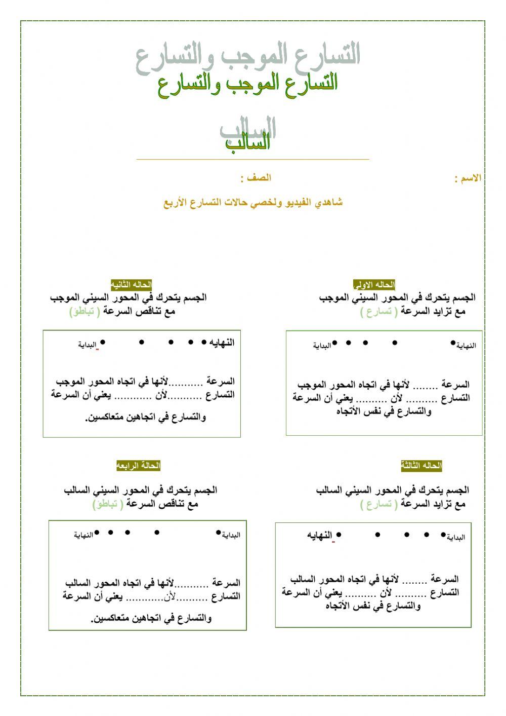 حالات التسارع