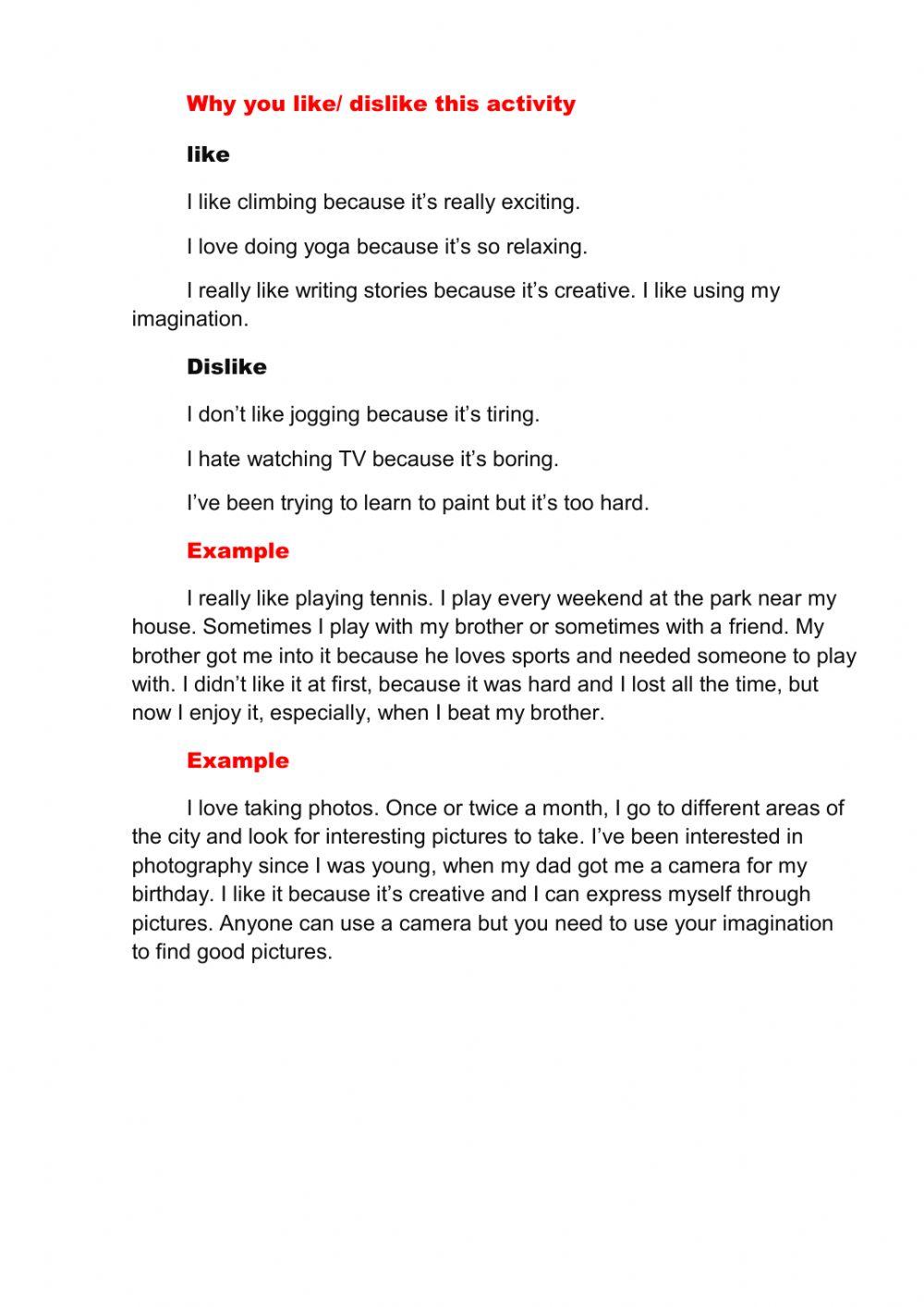 Free time. Hobbies worksheet | Live Worksheets