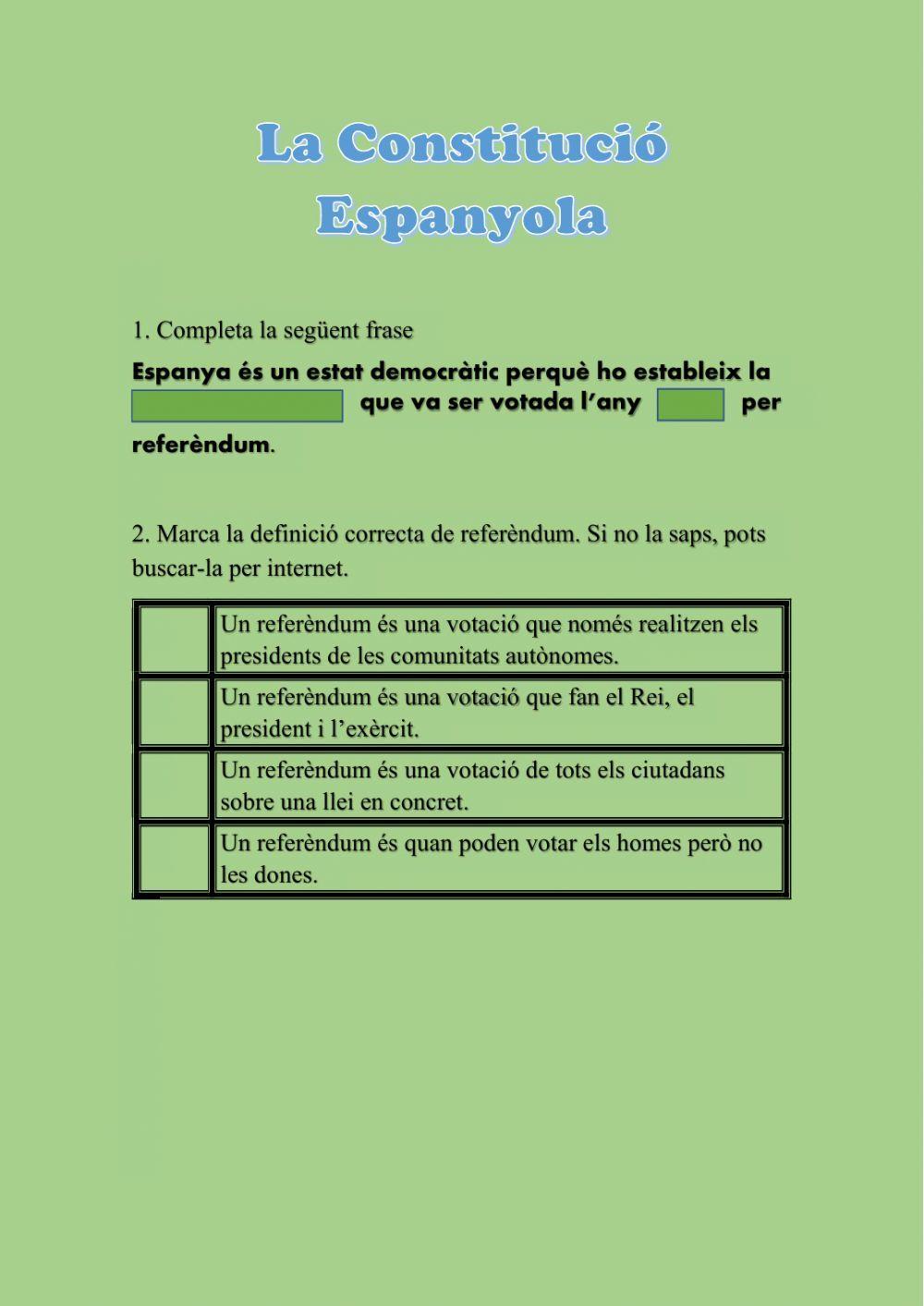 La Constitució Espanyola 1