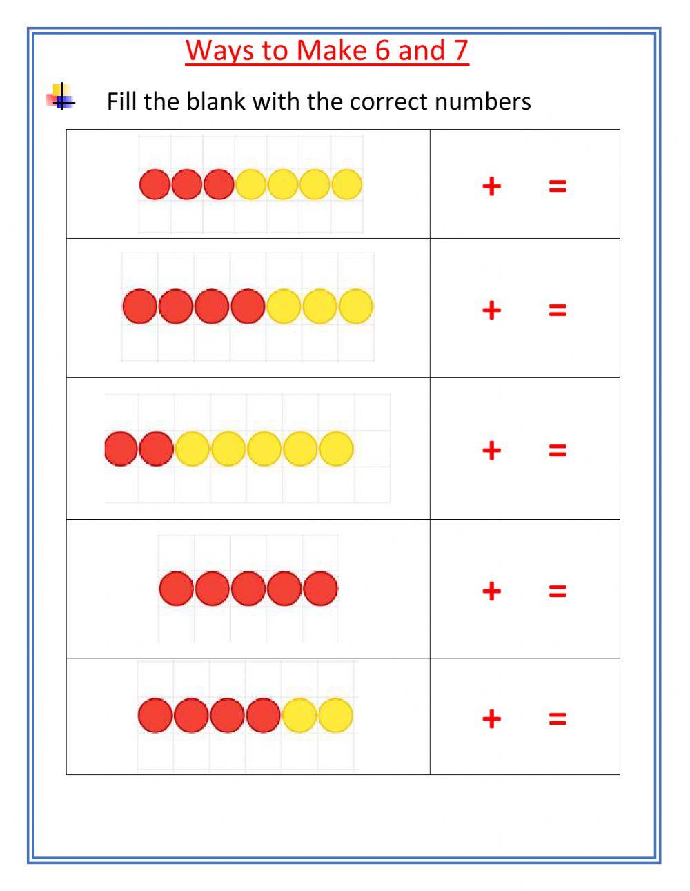 Ways to make 6 and 7 interactive worksheet | Live Worksheets ways-to-make-6-and-7-interactive-worksheet-live-worksheets