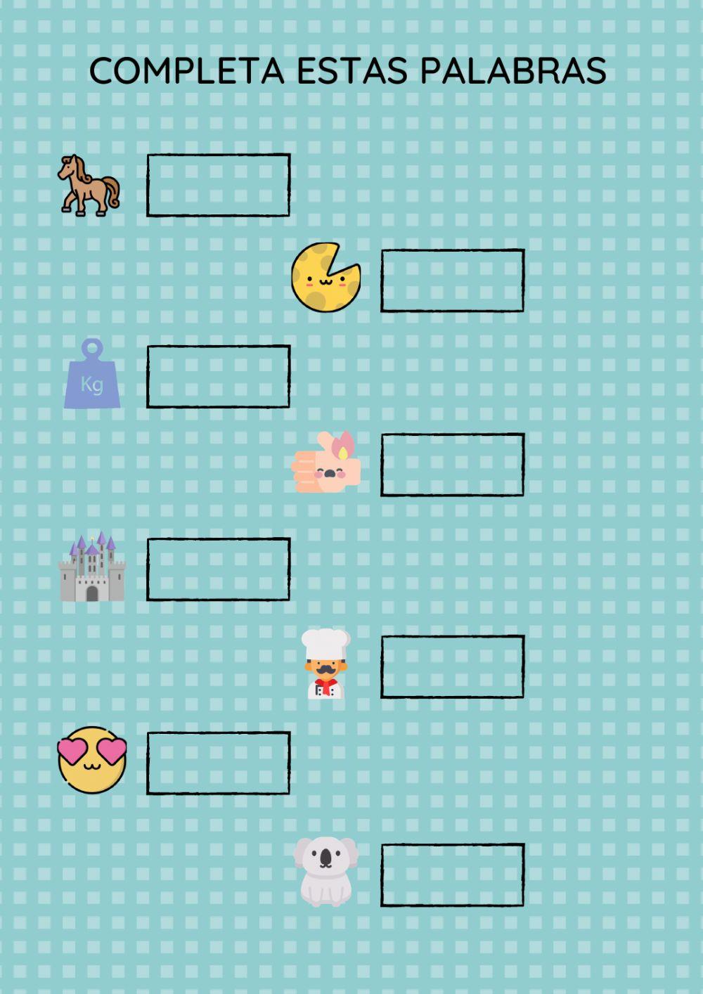 Completa la palabra (c, k, q)