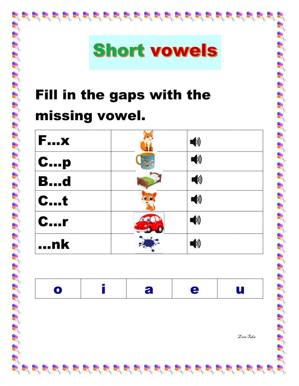 Short vowels